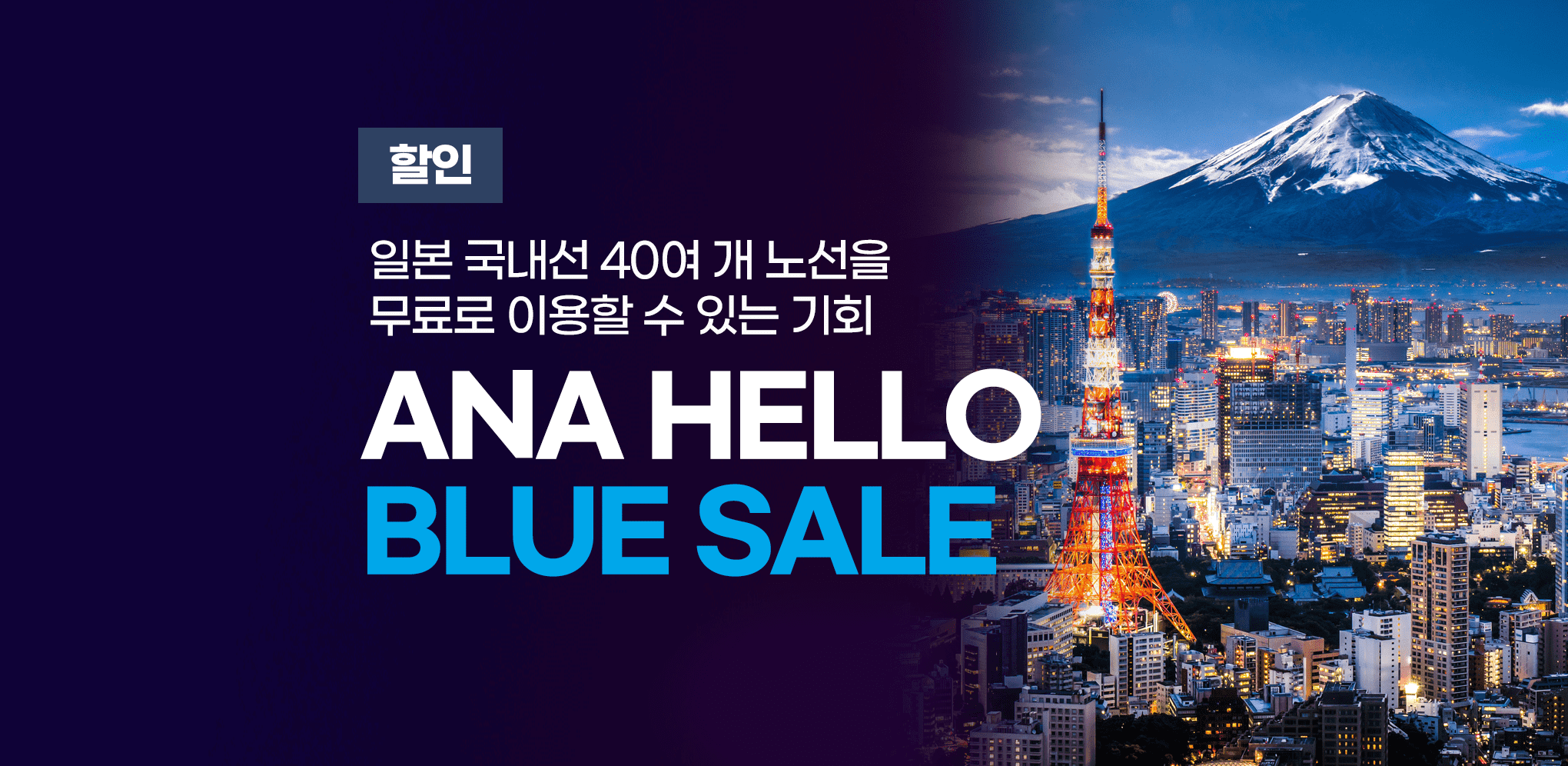 ANA BLUE SALE 일본 국내선 40여개 노선을 무료로 이용할 수 있는 기회 KR